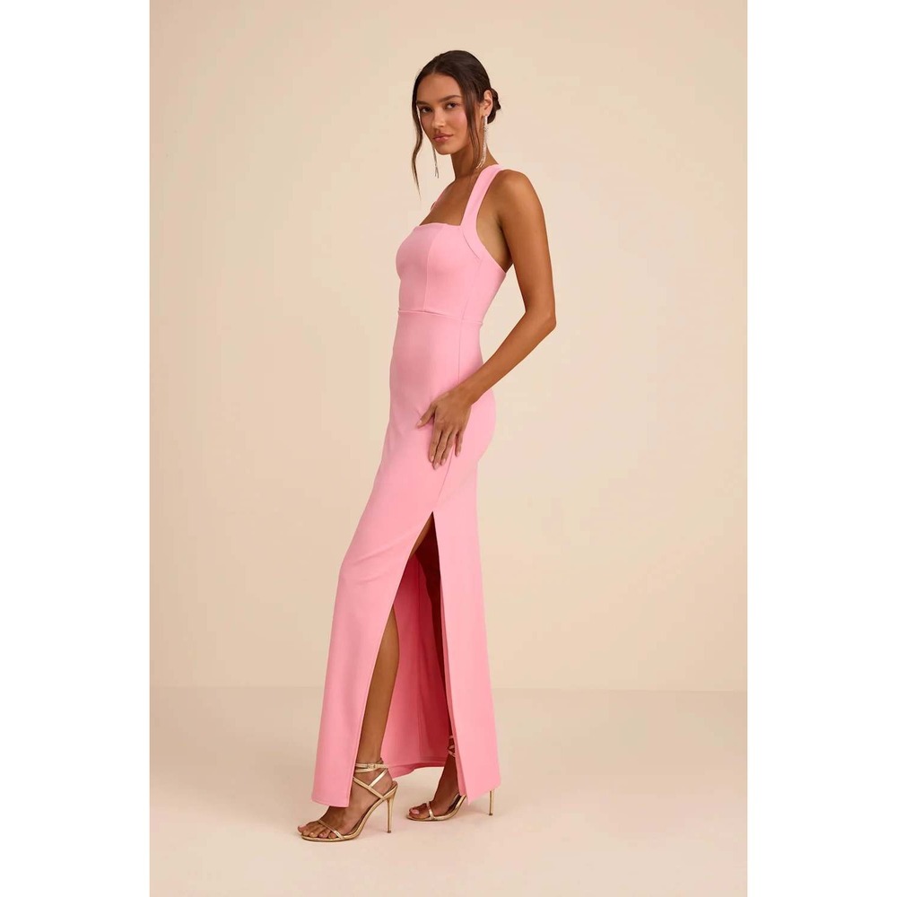 Lulus Glamorous Dedication Light Pink Sleeveless Column Maxi Dress Size XXS - Picture 5 of 9
